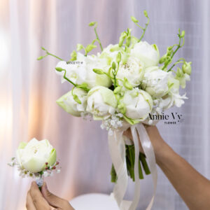 Hoa Cưới Sen Trắng mix Lan Thái A453