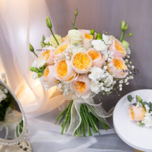 Hoa Cưới Juliet Cam mix D221
