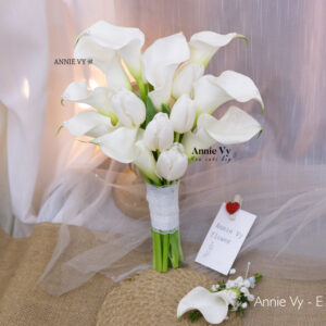 Hoa Cưới Calla mix Tulip Trắng E153