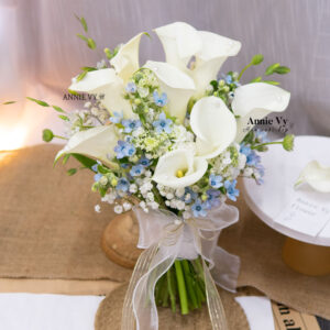 Hoa Cưới Calla Trắng mix Sao Xanh E364