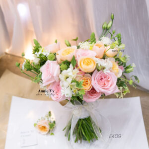 Hoa Cưới Juliet Cam mix Ohara Hồng E409