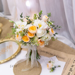 Hoa Cưới Juliet Cam mix Tulip Bẻ Cánh E438