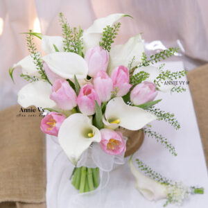Hoa Cưới Calla mix Tulip Hồng E776