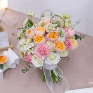 Hoa Cưới Juliet Cam mix Phăng Hồng G186
