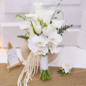 Hoa Cưới Calla mix Tulip Trắng, Lan Midi G187, HA195