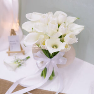 Hoa Cưới Calla mix Tulip Trắng G214