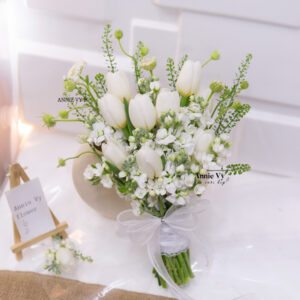 Hoa Cưới Tulip Trắng mix Phi Yến G342