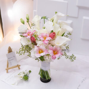 Hoa Cưới Calla mix Tulip Hồng Hana G500