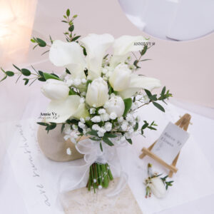 Hoa Cưới Calla mix Tulip Trắng G601