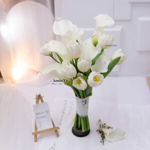 Hoa Cưới Calla mix Tulip Trắng G629