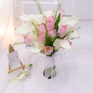 Hoa Cưới Calla mix Tulip Hồng G643