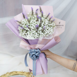 Bó Hoa Quà Tặng Lavender Tím mix Baby Trắng B14