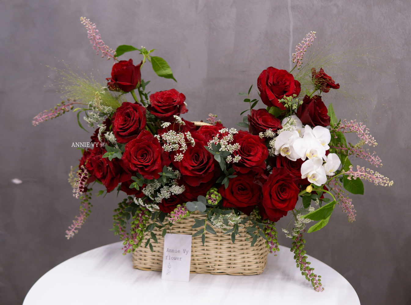Giỏ Hoa Quà Tặng Tone Đỏ GH12 - Image 3