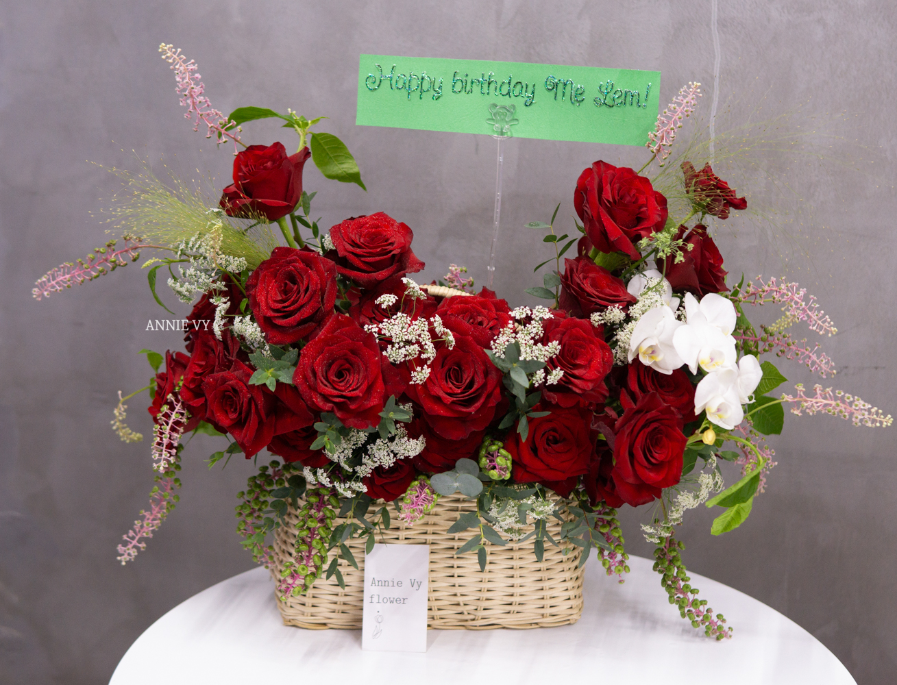 Giỏ Hoa Quà Tặng Tone Đỏ GH12 - Image 2