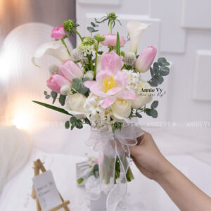 Hoa Cưới Calla mix Tulip Hồng, Dạ Lan Hương G754