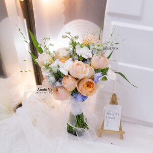 Hoa Cưới Juliet Cam mix Delphinium Blue G784