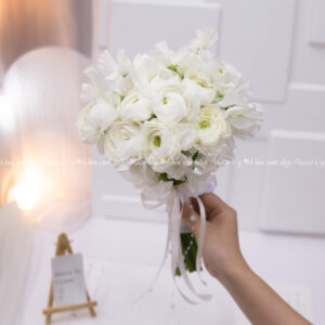Hoa Cưới Mao Lương Trắng mix Đậu Thơm Trắng H003