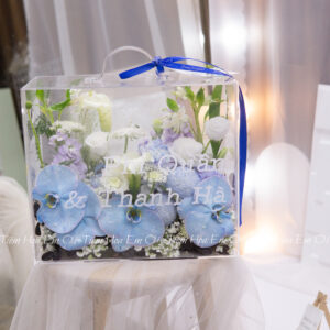 Hộp Hoa Vali Tone Xanh Blue VL1