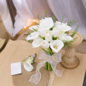 Hoa Cưới Calla mix Tulip Trắng E419