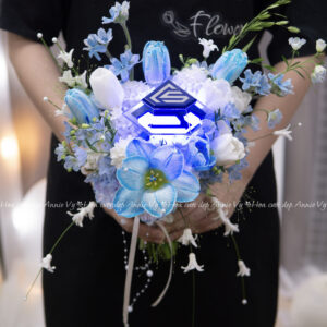 Hoa Cưới Lightstick Super Junior mix Dạ Lan Hương Trắng, Tulip, Sao Xanh H204