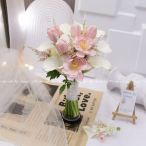 Hoa Cưới Calla mix Tulip Hồng, Astilbe H253