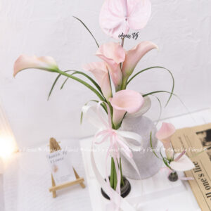 Hoa Cưới Calla Hồng mix Hồng Môn Hồng H350