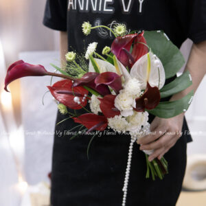 Hoa Cưới Calla Đỏ mix Hồng Môn Đỏ H577