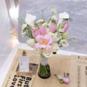 Hoa Cưới Calla mix Tulip Hồng H587
