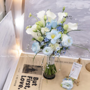 Hoa Cưới Calla Lily mix Tone Xanh Blue H599