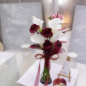 Hoa Cưới Calla Trắng mix Hồng Môn Đỏ HA197