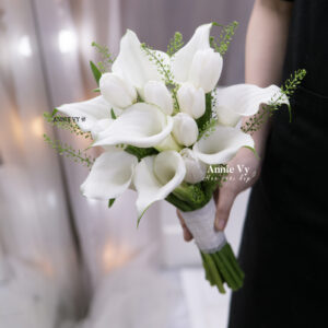Hoa Cưới Calla Trắng mix Tulip Trắng HA893